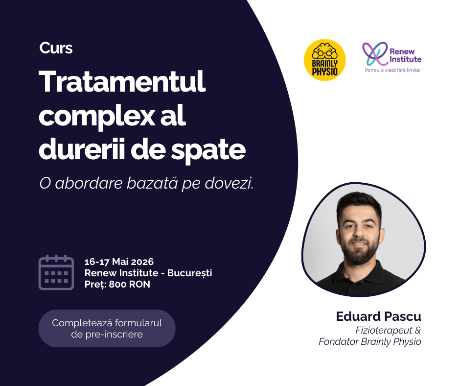 Curs: Tratamentul complex al durerii de spate – 16-17&nbsp;Mai